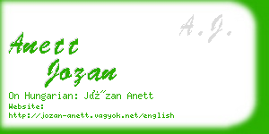 anett jozan business card